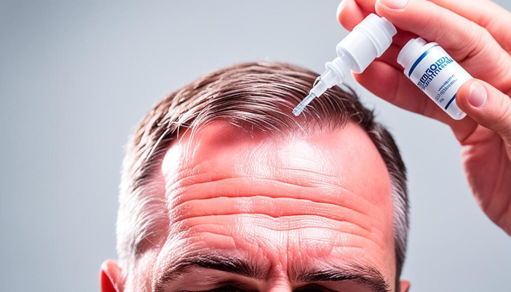 Aplicación de Minoxidil en hombres